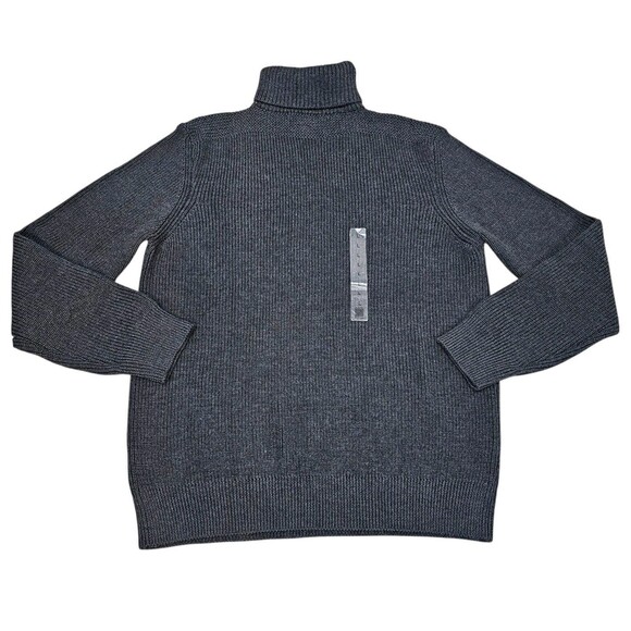 Mens Large Turtleneck Sweater Merino Wool Gray Quiet Luxury Piombo Italian